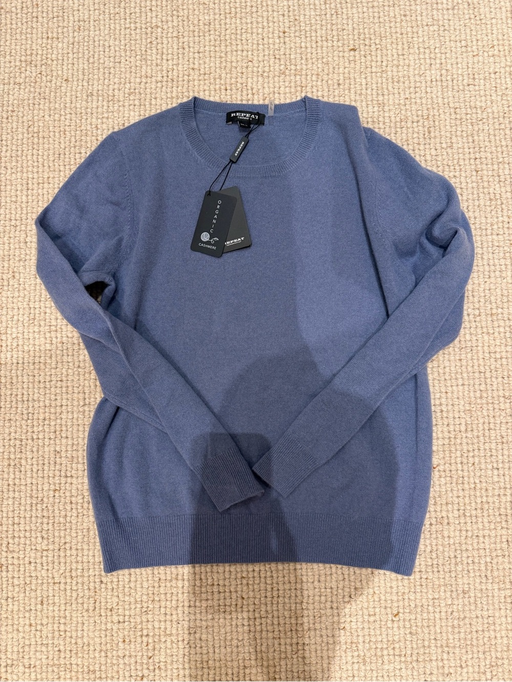 Women’s Dusty Blue Organic Cashmere Crewneck Sweater